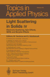 Light Scattering in Solids IV : Electronic Scattering, Spin Effects, SERS, and Morphic Effects (Topics in Applied Physics .54) （Softcover reprint of the original 1st ed. 1984. 2014. xiv, 544 S. XIV,）