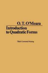 Introduction to Quadratic Forms (Grundlehren der mathematischen Wissenschaften .117) （3. Aufl. 1973. xi, 344 S. 235 mm）