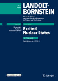 Excited Nuclear States : Supplement to I/25 A-G (Landolt-börnstein: Numerical Data and Functional Relationships in Science and Technology - New Series)