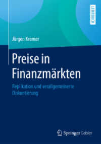 Preise in Finanzmärkten : Replikation und verallgemeinerte Diskontierung (Lehrbuch)