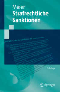 Strafrechtliche Sanktionen (Springer-Lehrbuch) （5. Aufl. 2019. xvii, 485 S. XVII, 485 S. 11 Abb. 235 mm）
