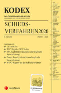 KODEX Schiedsverfahren 2020 (Kodex) （2. Aufl. 2020. 976 S. 22.8 cm）