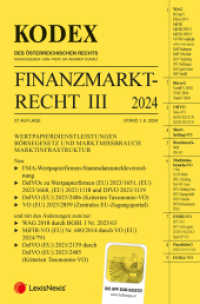 Kodex Finanzmarktrecht Band III 2024 : WAG/BörseG/EMIR/MAR/MAD (Kodex) （37., NED. 2024. 1590 S. 228 mm）