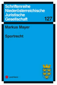 Sportrecht : Band 127 (Monographie) （2024. 44 S. 210 mm）