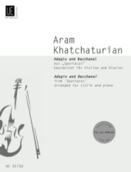 Adagio und Bacchanal aus "Spartacus" für Violine und Klavier : Gratis MP3-Download der Klavierstimme. （1. Aufl. 2012. 16 S. Noten. 305 mm）