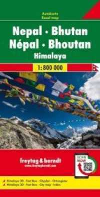 Freytag & Berndt Nepal - Bhutan, Autokarte 1:800.000 : 1:800000 (freytag & berndt Auto + Freizeitkarten AK 224) （2019. Aufl. 2019. 25.5 cm）