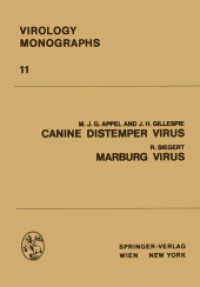 Canine Distemper Virus : Marburg Virus (Virology Monographs   Die Virusforschung in Einzeldarstellungen 11) （Softcover reprint of the original 1st ed. 1972. 2012. iv, 156 S. IV, 1）