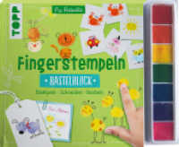 Fingerstempeln. Bastelblock mit Stempelfarbe : Stempeln, Schneiden, Basteln. Mit 7 farbigen Stempelkissen (Fingerstempeln Bastelblöcke) （1. Auflage. 2023. 96 S. 210.00 x 265.00 mm）