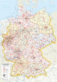 Whiteboard Postleitkarte Deutschland, Planokarte : 1:1.600.000. 1:1600000 （NED. 2018. 1 S. 60 cm）