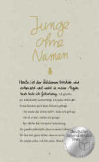 Junge ohne Namen : Nominiert für den Deutschen Jugendliteraturpreis 2020, Kategorie Preis der Jugendlichen （1. Auflage. 2019. 144 S. 205.00 mm）