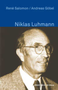 Niklas Luhmann (Klassiker der Wissenssoziologie .19) （2024. 150 S. 185 cm）