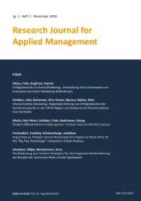 Research Journal for Applied Management - Jg. 1, Heft 2 (ISM Research Journal for Applied Management 1/2) （2021. 124 S. 270 mm）