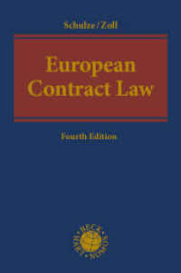 European Contract Law (Kooperationswerke Beck - Hart) （4. Aufl. 2025. 320 S. 245 mm）