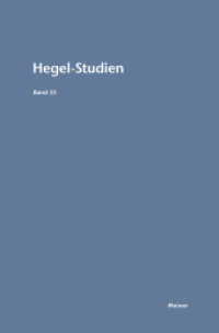 Hegel-Studien Band 33 : (1998) (Hegel-Studien 33) （2000. 352 S. 235 mm）