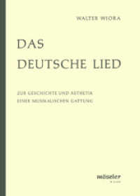 Das deutsche Lied : Zur Geschichte und &Auml;sthetik einer musikalischen Gattung （1971. 196 S. 240 mm）