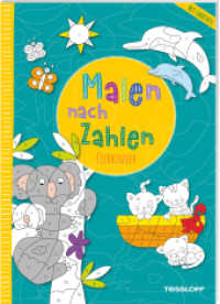 Malen nach Zahlen. Tierkinder : Mit ausklappbarer Farbtafel (Malen nach Zahlen) （2024. 48 S. 32 Abb. 280 mm）