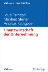 Finanzwirtschaft der Unternehmung (Vahlens Handbücher der Wirtschafts- und Sozialwissenschaften)