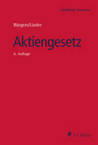 Aktiengesetz (Heidelberger Kommentar) （6. Aufl. 2024. 2128 S. 240 mm）
