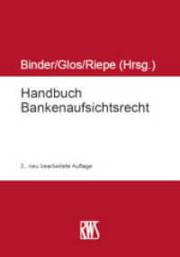 Handbuch Bankenaufsichtsrecht （3. Aufl. 2026. 1400 S. 20 cm）