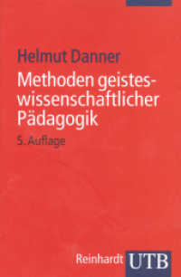 Methoden geisteswissenschaftlicher Pädagogik : Einführung in Hermeneutik, Phänomenologie und Dialektik. Mit ausführl. Textbeisp. (UTB Uni-Taschenbücher Bd.947) （5., überarb. Aufl., erw. Aufl. 2006. 272 S. 28 SW-Abb. 185 mm）