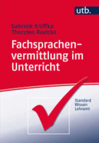 Fachsprachenvermittlung im Unterricht (UTB Uni-Taschenbücher 4094) （1. Aufl. 2016. 200 S. 40 SW-Abb., 10 Tabellen. 215 mm）