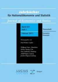 Economic Forecasts : Themenheft Heft 1/Bd. 231 (2011) Jahrbücher für Nationalökonomie und Statistik