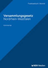 Versammlungsgesetz Nordrhein-Westfalen : Kommentar （2025. 23.5 cm）