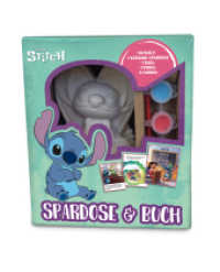 Disney Stitch: Spardose & Buch : Geschenkset mit Buch, Spardose aus Keramik zum Bemalen, Pinsel und sechs verschiedene Farben （2025. 32 S. Box (14 x 10,5 x 16 cm): Kartoniert mit ausgestanztem Sich）