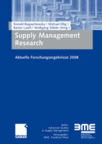 Supply Management Research : Aktuelle Forschungsergebnisse 2008. Mit Beitr. in engl. Sprache (Advanced Studies in Supply Management) （2008. x, 235 S. X, 235 S. 240 mm）