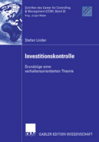 Investitionskontrolle: Grundzüge Einer Verhaltensorientierten Theorie (Schriften Des Center for Controlling & Management (CCM)") 〈23〉