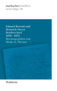 Briefwechsel 1938-1972 (marbacher schriften. neue folge 10) （2013. 272 S. 8 Abb. 222 mm）