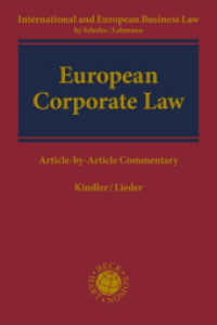 European Corporate Law : Article-by-Article Commentary （2021. 1077 S. 245 mm）