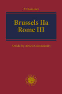 Brussels IIa - Rome III : Article-by-Article Commentary （2019. 429 S. 245 mm）
