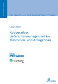Kooperatives Lieferantenmanagement im Maschinen- und Anlagenbau : Dissertationsschrift