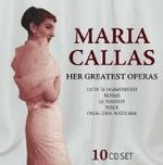 Maria Callas, Her Greatest Operas, 10 Audio-CDs : Lucia di Lammermoor; Norma; La Traviata; Tosca; Cavalleria Rusticana. 576 Min. (Documents) （148 x 131 mm）