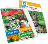 Benny Blu - Set Glückwunschkarte Motiv Schmetterling + Wissensbuch Katzen, m. 1 Beilage (Benny Blu Buch 106) （2021. 32 S. 14.8 cm）