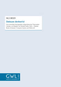 Deleuze denkend : Eine minoritäre Kartographie zeitgenössischer Popmusiker-Literatur am Beispiel von Rainald Grebe, Klotz + Dabeler, Rocko Schamoni, Françoise Cactus und PeterLicht (Geist und Wissen 18) （Erstauflage. 2014. 316 S. 2 SW-Abb., 10 Tabellen. 21 cm）
