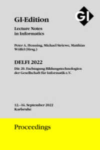 GI Edition Proceedings Band 322 - DELFI 2022 : 20. Fachtagung Bildungstechnologien der Gesellschaft für Informatik e.V. (GI-Edition. Proceedings 322) （2022. 268 S. Der Inhalt besteht aus Schwarz-/Weiß Texten,Grafike）