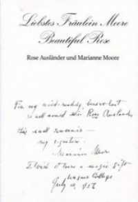 Liebstes Fräulein Moore - Beautiful Rose : Rose Ausländer und Marianne Moore (Bukowiner Literaturlandschaft .87) （2018. 168 S. zahlreiche Abb. 20.9 cm）