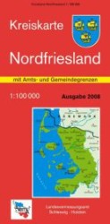 Kreiskarte Schleswig-Holstein Kreis Nordfriesland mit Gemeindegrenzen : Mit Amts- und Gemeindegrenzen. 1 : 100.000 (Kreiskarte Schleswig-Holstein) （2009）