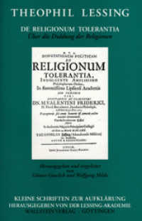 De Religionum Tolerantia : Über die Duldung der Religionen (Kleine Schriften zur Aufklärung 2) （1992. 92 S. 7 Abb. 240 mm）