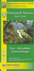 Topographische Karte Rheinland-Pfalz Naturpark Nassau Bl.3 : Ost. Diez, Hahnstätten, Katzenelnbogen. Mit Wander- und Radwanderwegen. 1 : 25.000 (Wanderkarte des Westerwald-Vereins) （5. Aufl. 2010. 232 x 134 mm）