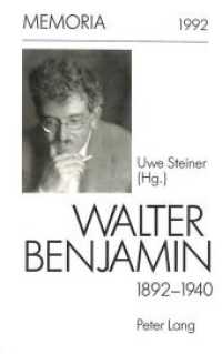 Walter Benjamin 1892-1940- : Zum 100. Geburtstag. (Memoria .2) （Neuausg. 1993. 424 S.）