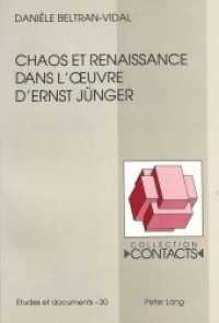 Chaos et renaissance dans l'oeuvre d'Ernst Jünger (Contacts .30) （Neuausg. 1995. 412 S. 140 x 210 mm）