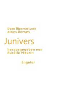 Junivers : Vom Übersetzen eines Vers (Neue Sammlung 12) （2022. 120 S. 18 cm）