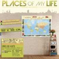 Kastanea Weltkarte "Places of my life", 1:35 MIO., deutschsprachig, Papierkarte gerollt, folienbeschichtet und beleistet (Places to See) （1. Ausgabe. 2014. 1 S. 98 x 138 cm）