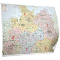 Kastanea Postleitzahlenkarte Norddeutschland, 131 x 98 cm, Papierkarte gerollt, folienbeschichtet : 1:500 000. 1 : 500.000 (Bacher Postleitzahlenkarte Deutschland) （Aktualis. Neuaufl. 1 S. Beil.: Gebietsplaner. 98 x 131 cm）