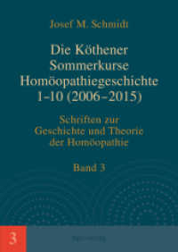 Die Köthener Sommerkurse Homöopathiegeschichte 1-10 (2006-2015) (Schriften zur Geschichte und Theorie der Homöopathie .3) （korr. Nachdruck. 2016. 320 S. 24 cm）