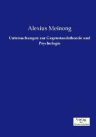 Untersuchungen zur Gegenstandstheorie und Psychologie -- Paperback / softback (German Language Edition)