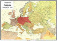Historische Karte: EUROPA im September 1940 (gerollt) : Europa auf der Grundlage des Hitler-Stalin-Paktes und zwischen dem Überfall Deutschlands auf Polen 1939 und der Sowjetunion 1941 （2022. 1 S. 1 Abb. 70 x 96 cm）